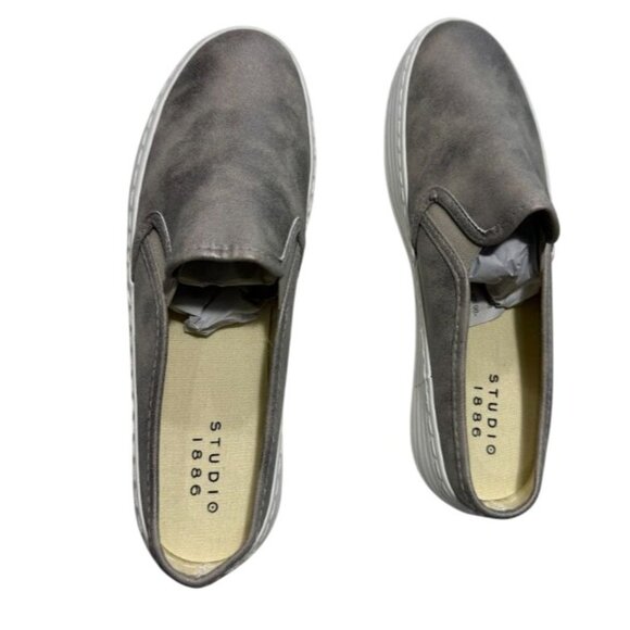 Studio 1886 Womens Metallic Taupe Slip-On Sneakers Size 8 - Picture 3 of 5